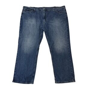 Levi's 541 Jeans Big Mens 52x32 Blue Straight Stretch Denim Medium Wash Workwear